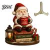 Indoor Outdoor Christmas Sign Wooden Table Sign 2D Flat Santa Claus/Snowman Reading Desktop Ornament Decorative Signage with Stand Holiday Tabletop