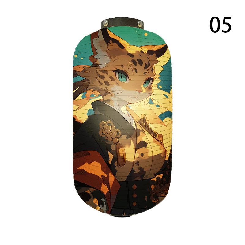 NEW Japanese Chochin Hanging Lantern Ukiyo-e Style Samurai Cat Anime Cartoon Lantern Sushi Restaurant Decor Festival Party Decor