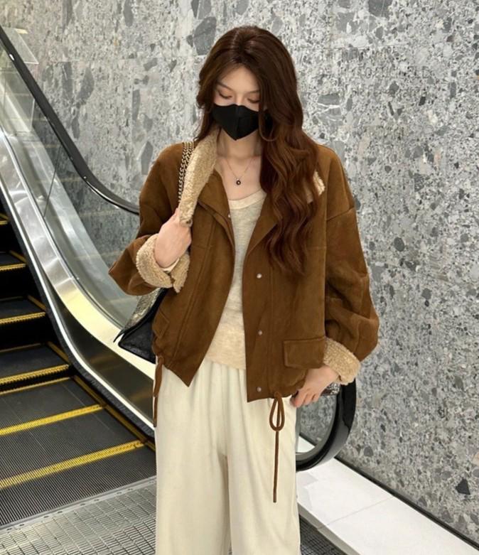 Maillard Petite Women s Casual Lapel Short Jacket - 2025 Winter Collection, Loose Fit, Slimming Style XL