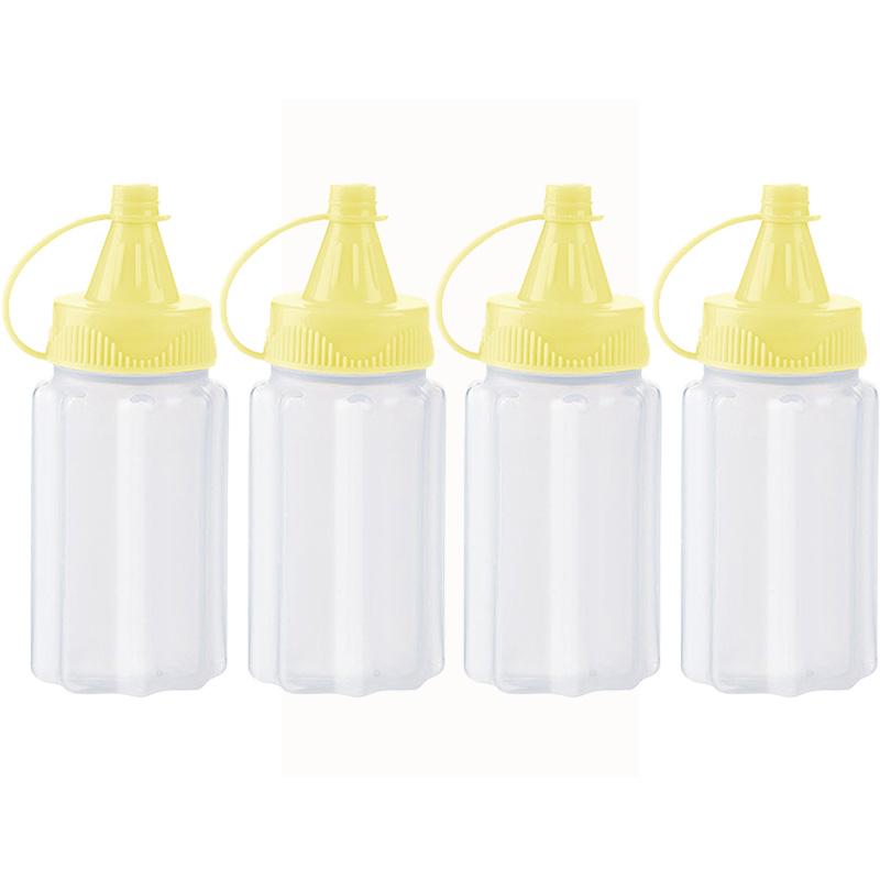 4Pcs Mini Plastic Sauce Vinegar Squeeze Bottle Seasoning Salad Dressing Containers Outdoor Portable Barbecue Spice Kitchen Tool