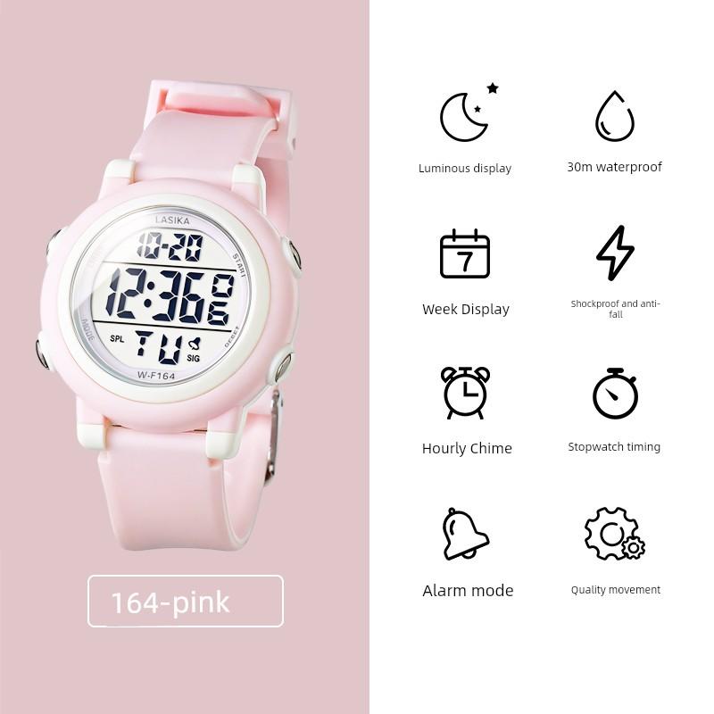 Children's Watch for Girls, Elementary School Students, Only Shows Time, Waterproof, Luminous, Waterproof Alarm Clock, Digital Watch for Girls