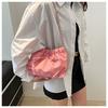 Trendy Ruched Faux Leather Bucket Bag for Women, Fashion Chain Shoulder Crossbody Hobo Purse, Casual Chic Handbag