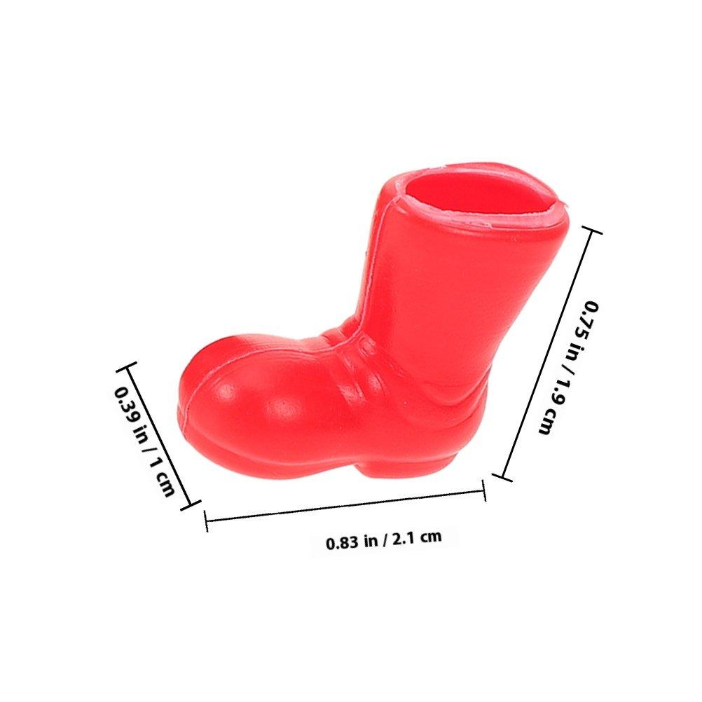 

100Pcs Mini Santa Claus Boots Christmas Ornaments for DIY Craft Projects Dollhouse Decorations Holiday Table Centerpiece червоний