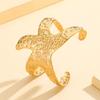 Casual Resort Style Starfish Open Bracelet - Stainless Steel, Vacuum Plated Gold