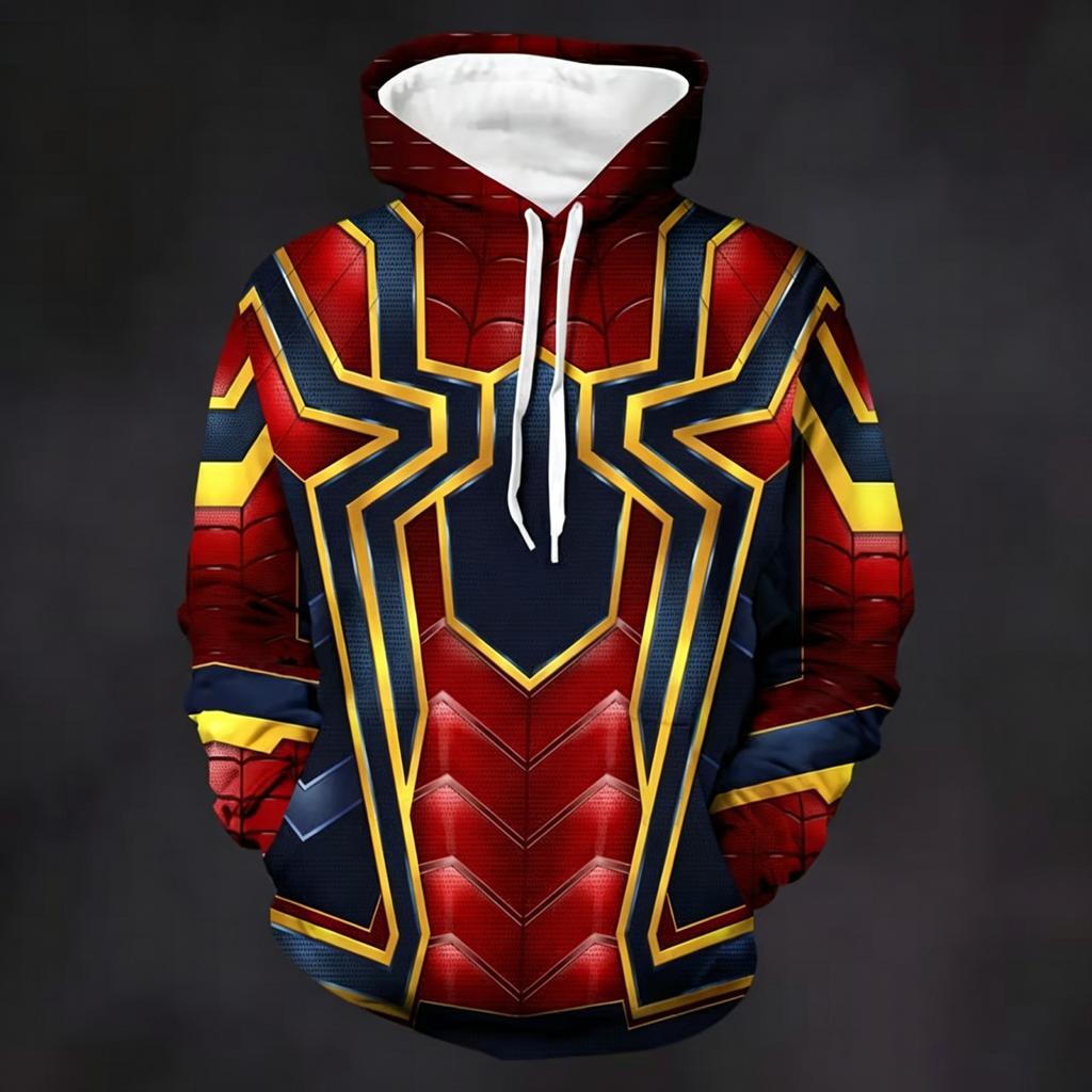 Unisex Casual Loose Fit Long Sleeve Graphic Print Pocket Hoodie for Men and Women