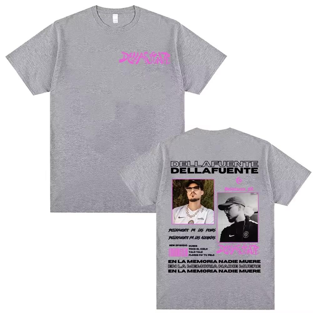 Rapper Dellafuente Tour Cover Graphic Men Women Cotton Short Sleeve T Shirts Harajuku Hip Hop Punk Oversized Casual Sports Tops