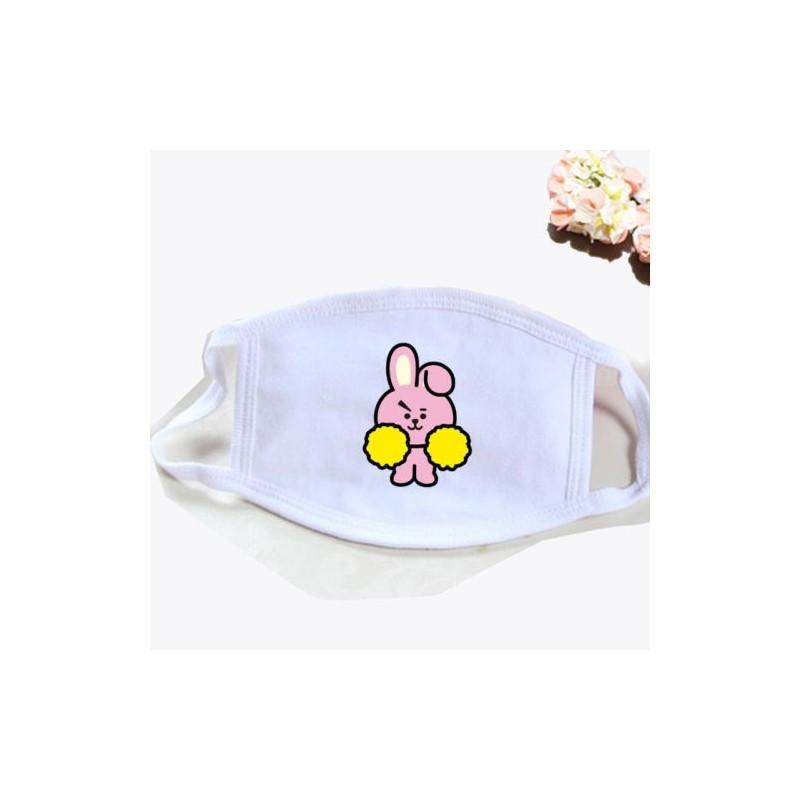 Kpop Bts Atmungsaktive Baumwollmischung Gesichtsmaske Mit Cartoon-Druck Für Täglichen Sonnenschutz