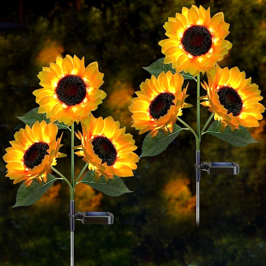 Solar Sunflower LED Garden Light - Vibrant Yellow Flower Decoration