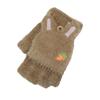 Gloves Women Autumn Winter Korean Thick Warm Flip Top Half Finger Cute Bunny Ears Carrot Pattern Student Fleece Gloves
