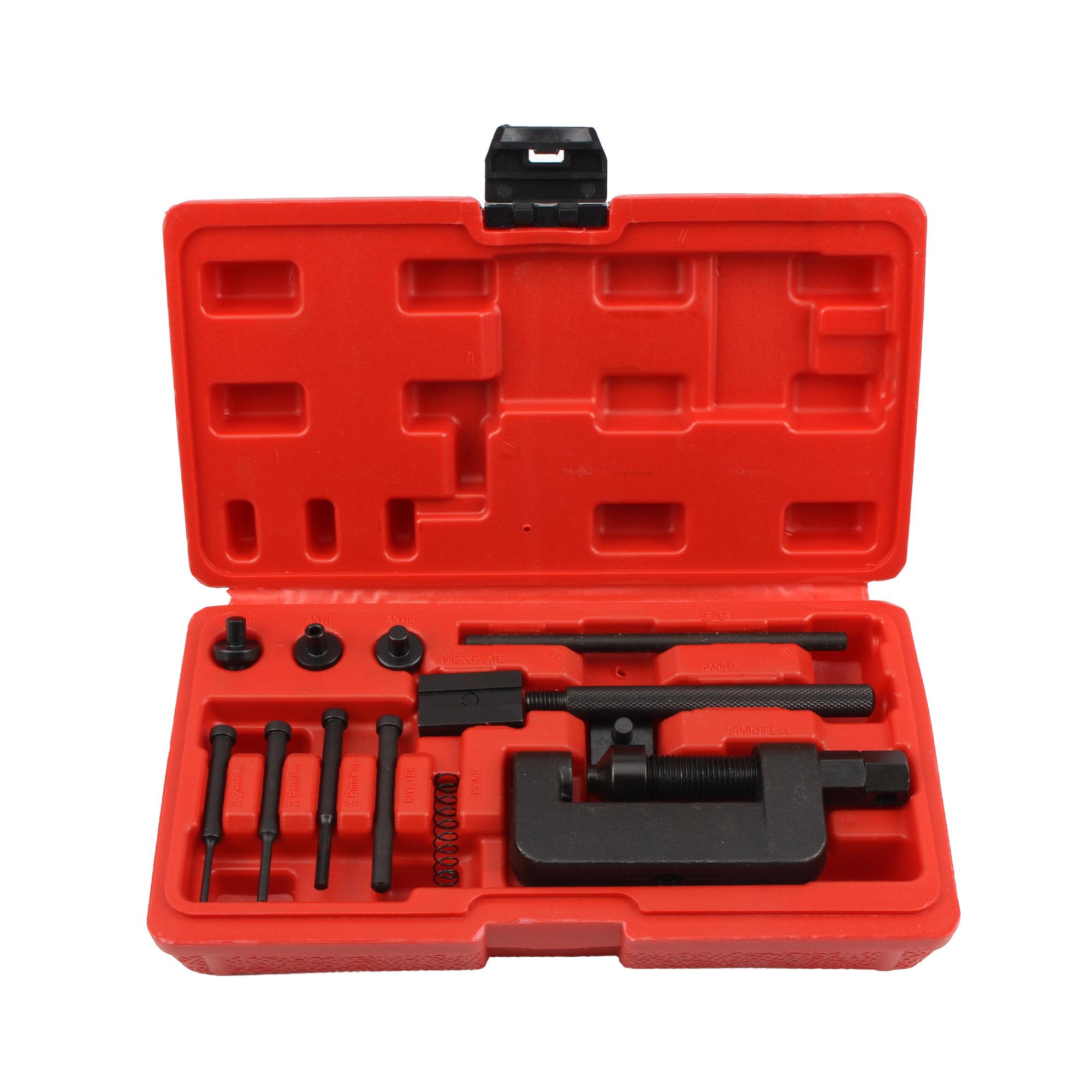 Motorcycle Chain Repair Tool Set Chain Splitter Breaker Motorbike Mountainb Riveting Tool Heavy Duty Link O Ring Bicycle армия зеленый