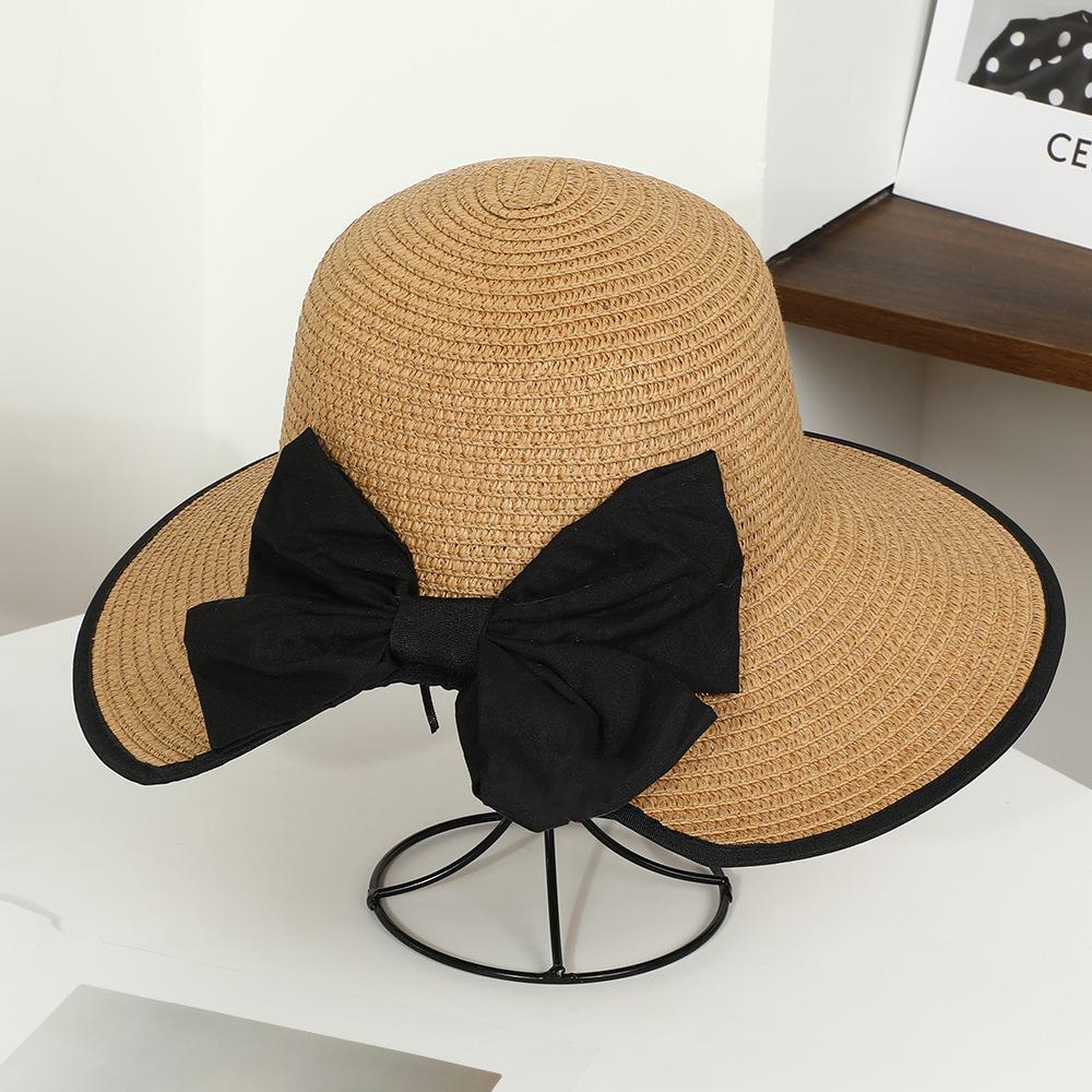 Dames Stro Zonnehoed met Brede Rand - Opvouwbare Strand- & Vakantiehoed