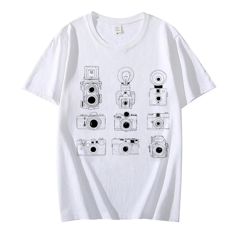 

Футболка с принтом Camera Lover для мужчин, футболка с принтом для женщин и мужчин, футболка с принтом Photography Lover, забавная футболка с принтом Camera, мужская одежда S