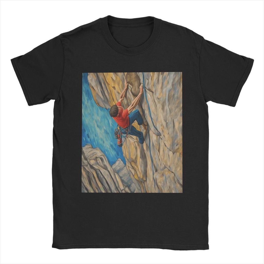 Men's Alex Honnold portrait T Shirts  Pure Cotton Clothing Funny Short Sleeve Crewneck Tee Shirt Summer T-Shirts