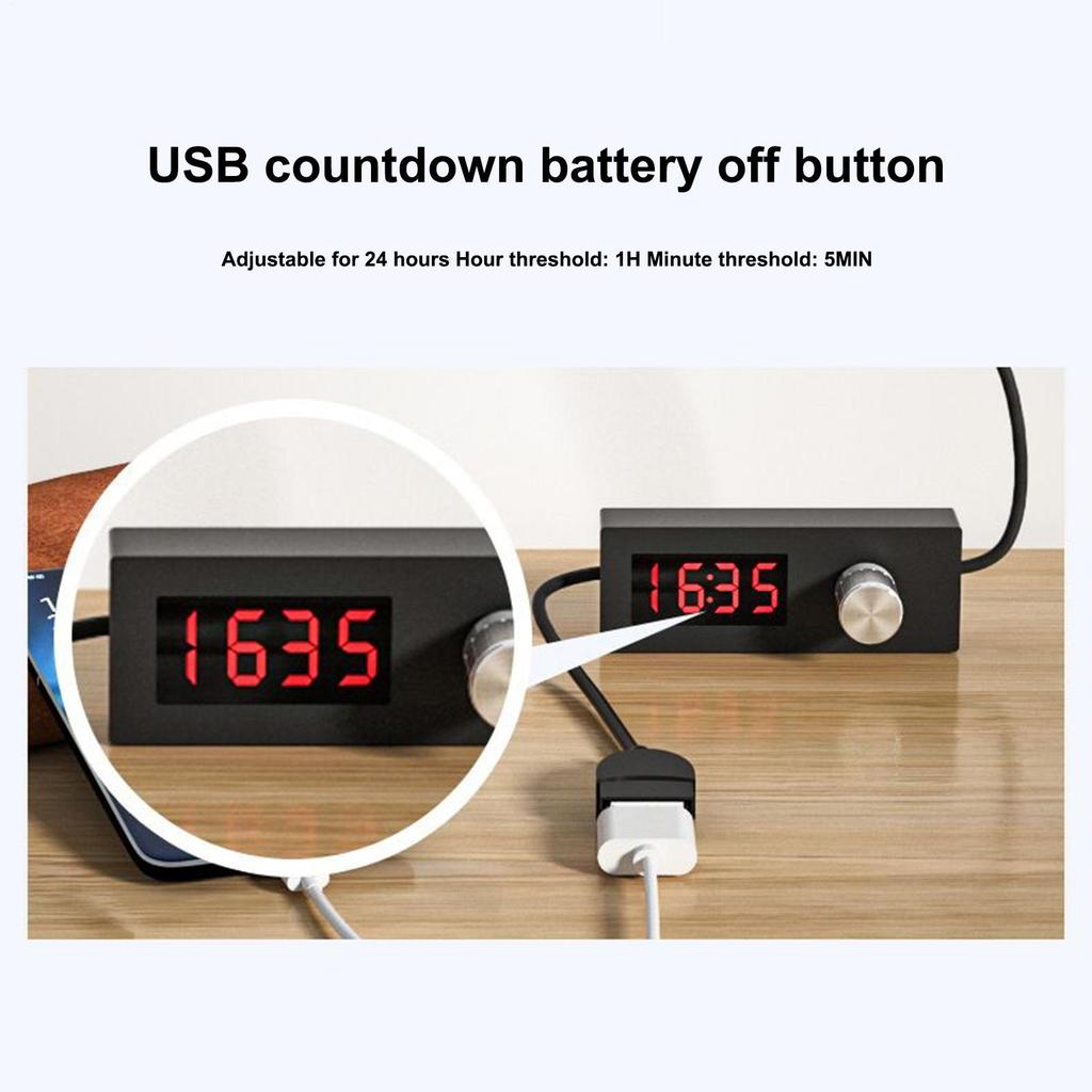 Cavo di Commutazione a Timer USB Digitale Cavo Temporizzazione Regolabile 24H Interruttori di Spegnimento a Tempo Conto alla Rovescia Interruttori di Autospegnimento