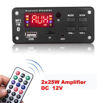 Rádio de carro Bluetooth 5.0 MP3 Player Amplificador Módulo WMA Decodificador Placa USB TF FM Alto-falante Receptor de áudio sem fio Controle remoto