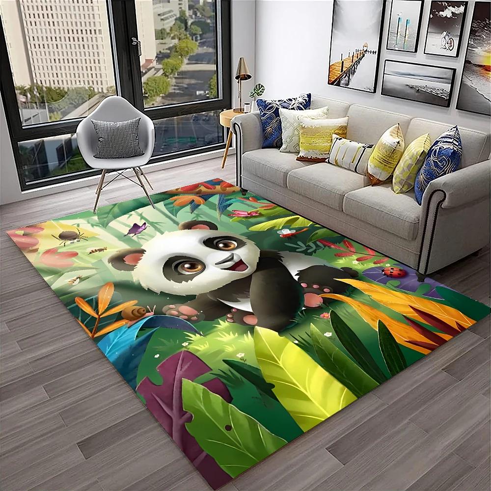 3D Cartoon Cute Panda Animal Child Play Carpet Rug for Home Living Room Bedroom Sofa Doormat Decor,Area Rug Non-slip Floor Mat