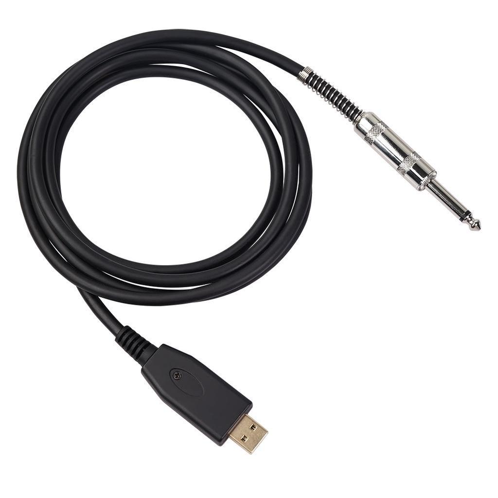 Gold-Plated USB to 6.35mm Electric Guitar Double Shielded Noise Reduction Cable