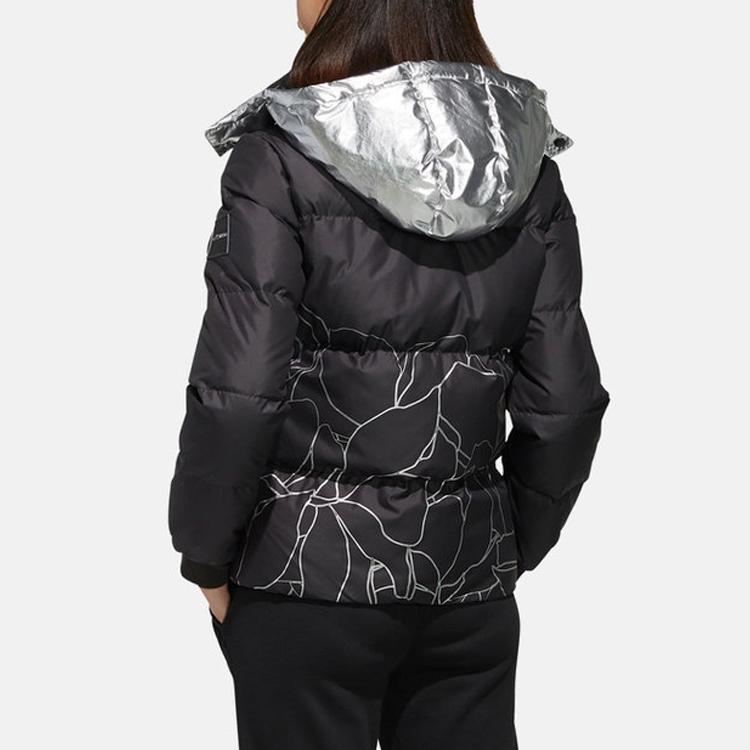 Adidas Neo Slim Fit Hooded Down Jacket Women Outerwear Black EI4421