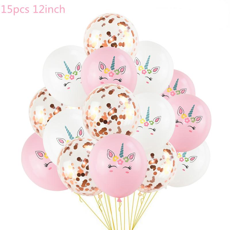 1 Set Einhorn Partyballons Geburtstagsballon Einhorn Dekoration Latex Konfetti Ballon Geburtstagsfeier Dekoration Ballons Kinder
