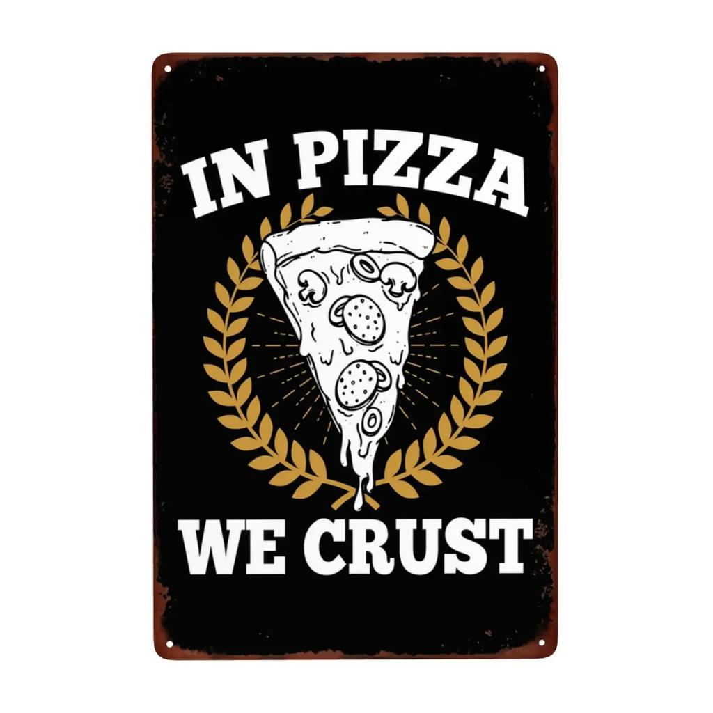 1pc, Vintage Pizza Metal Sign Pepperoni Pizza Best In Town Sign Wall Decor for Home Pub Cafe Club Art Decoration 8x12 Inch