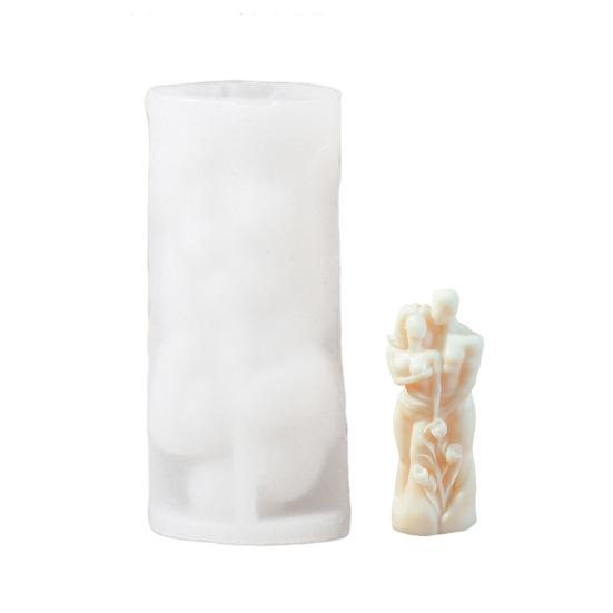 DIY Valentine's Day Silicone Mold Couple Embracing Heart Shape Mold for Aromatherapy Candles Plaster