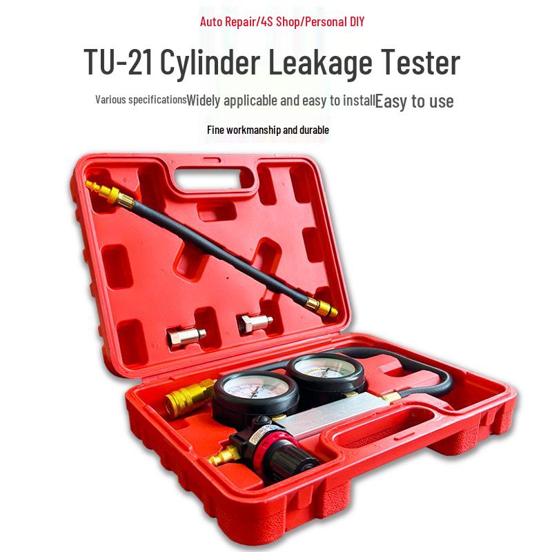 TU-21 Engine Cylinder Leak Tester - Automotive Diagnostic Pressure Gauge for Leak Detection