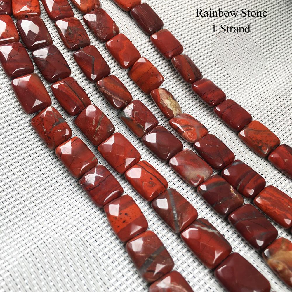 1 Strang facettierte Natursteinperlen, 12 × 16 mm, rechteckige Rosenquarz-Opal-Edelsteine, lose Abstandsperlen zur Schmuckherstellung, DIY-Zubehör, Zubehör, 20 cm