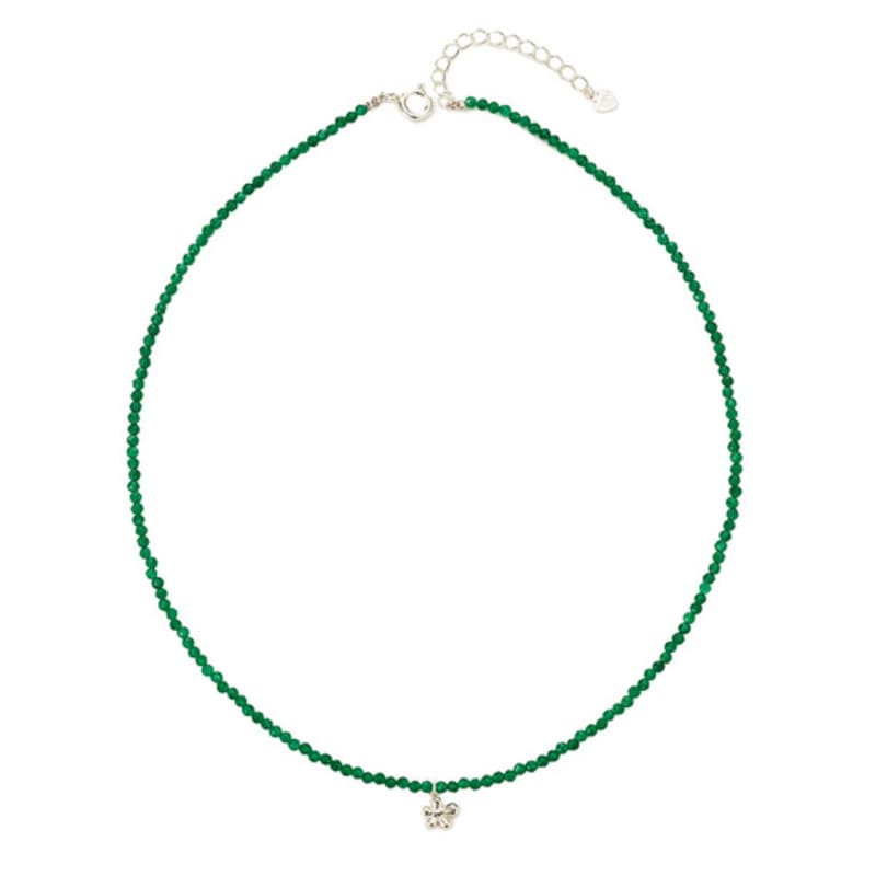 

FINDELISE 925 Mini Daisy Gemstone Necklace green