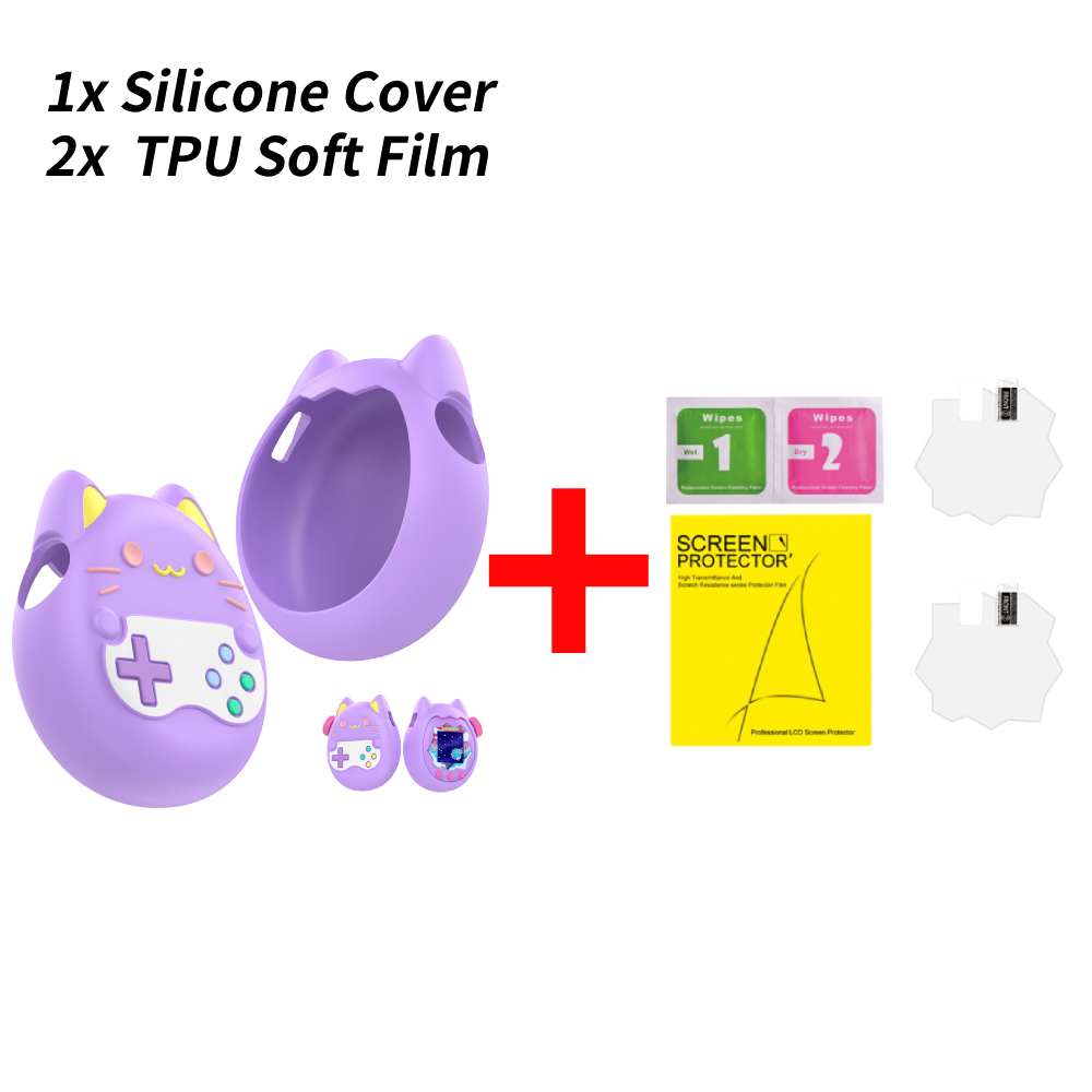 For Tamagotchi Paradise Silicone Full Cover Case Non-Slip Liquid Silicone Cute Protective Cover Soft Shell Game Accessories