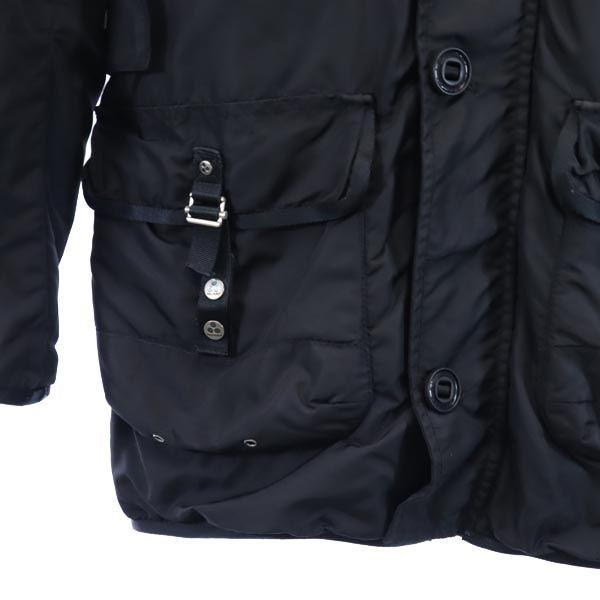 PEUTEREY Péřová bunda S černá Boa límec, kapuce Pánská Použitá