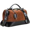 Black Angel Genuine Leather Women's Crossbody Doctor Bag with Suede Buckle