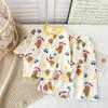 2026 Neues reines Baumwoll-Gaze-Schlafanzug-Set für Kinder für Frühling und Sommer Baumwollgarn Hauskleidung für Jungen und Mädchen