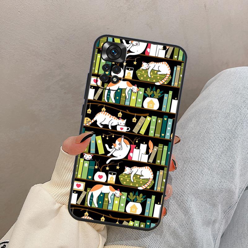 

Library Magic cats Kitten For Xiaomi Redmi Note 14 10 11 12 13 15 Pro Plus Case Cover For Redmi 15 15C 14C 10C 12C 13C Redmi Note 9 Pro