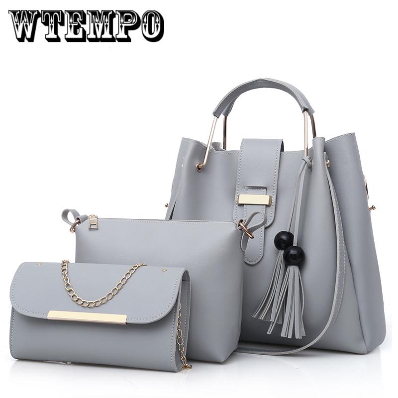 Módní trend třídílné kabelky ležérní taška jednoduchá divoká kabelka střapec taška přes rameno