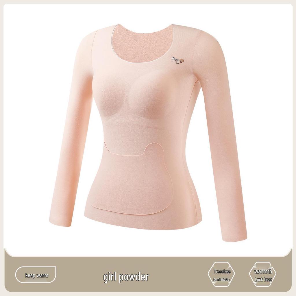 Girls' Wool Underwear Set with Chest Pads for Junior High Students - Warm Autumn/Winter Basics