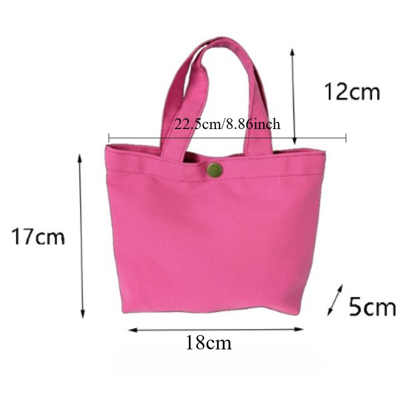 Einfache Lunchtasche in Unifarbe, tragbare kleine Stofftasche aus Segeltuch, tragbare Tasche aus Segeltuch, Tasche zur Aufbewahrung von Kleinkram