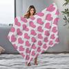 Soft Fleece Blanket Heart Pattern Cute Warm Throw Sofa Bed Decorative Gift Valentine's Day