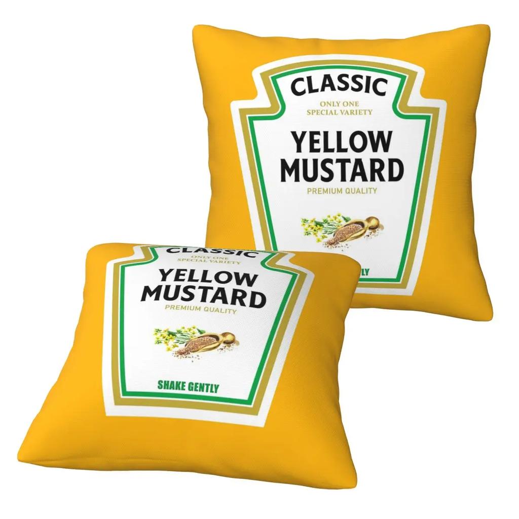 Mustard Mayo Ketchup 2 Pcs Square Pillowcase Pillow Cover Cushion Zip Decorative Comfort Throw Pillow For Home Car
