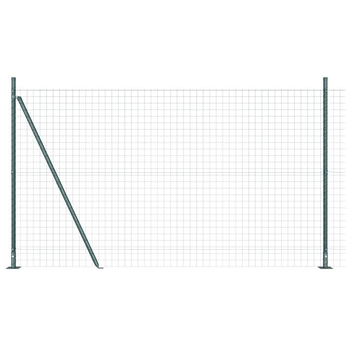 VidaXL Clôture Euro avec 7 poteaux flans 1,6x10 m Acier galvanisé 3350808