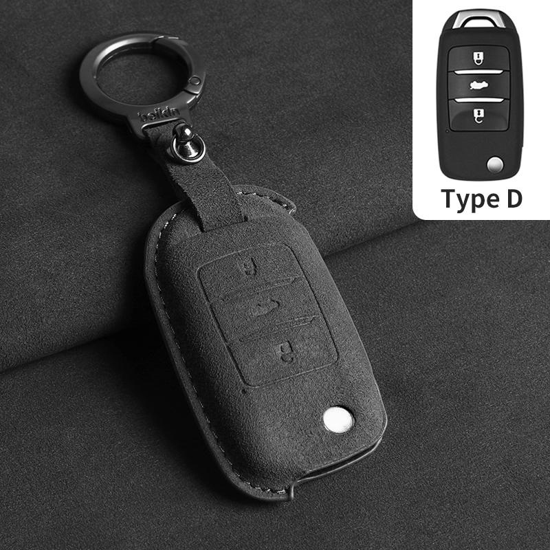 Car Flip Key Cover Case For Changan Cs75 Eado Cs35 Raeton Cs15 V3 V5 V7 For Changan Suede Protective Car Key Case Cover Shell