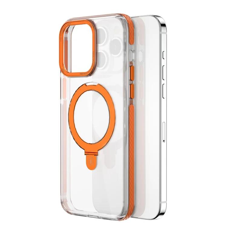 

JKK-015 For iPhone 15 Pro Case TPU+PC+TPE Kickstand Phone Cover Compatible with MagSafe