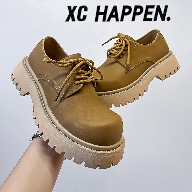 Low-top tooling leather shoes men's spring platform British trend versatile high-end Derby shoes men's 1526-A