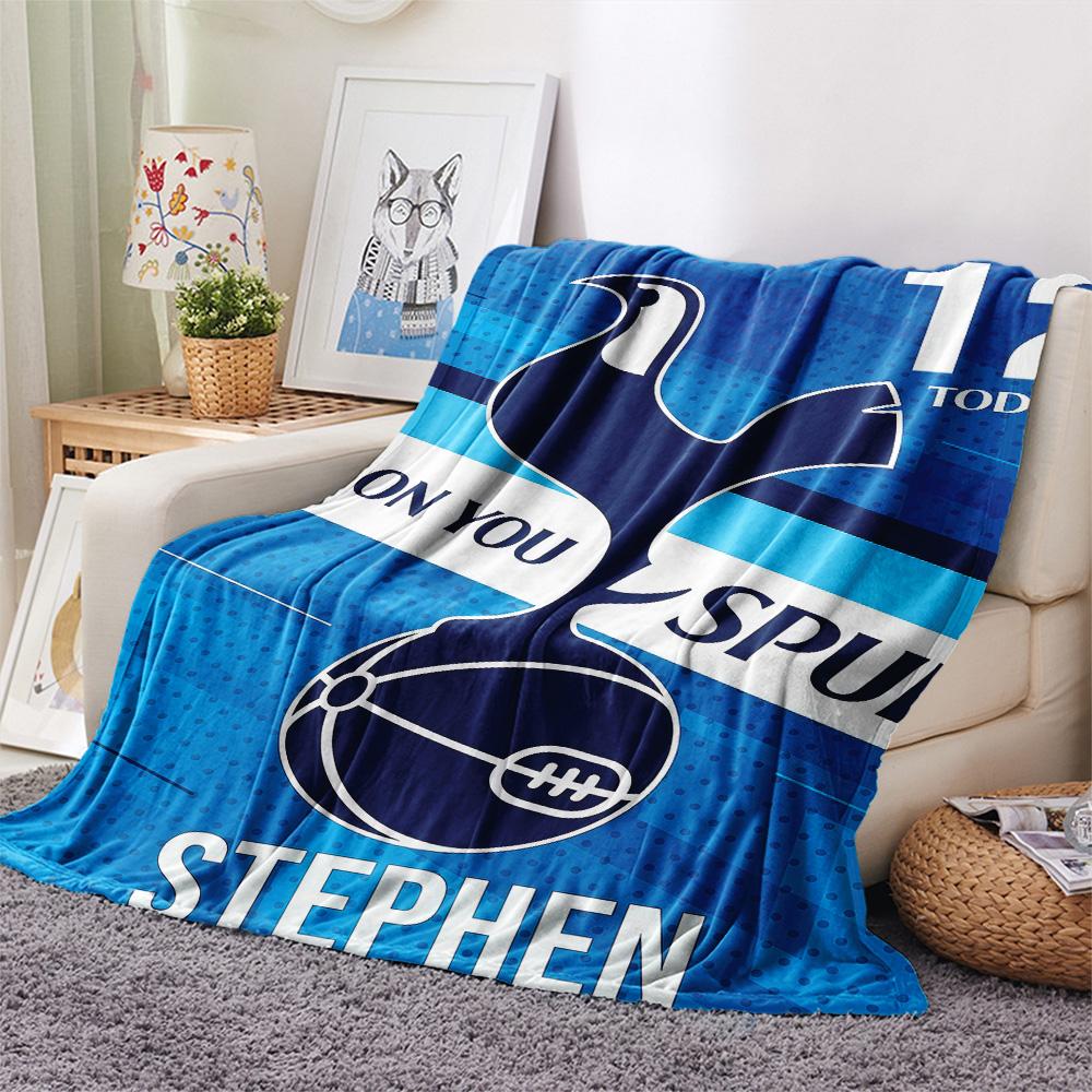 Spurs Logo Print FlAannel Blanket, High Quality Comfortable for All Seasons, Home Decor, Warmth and Comfort