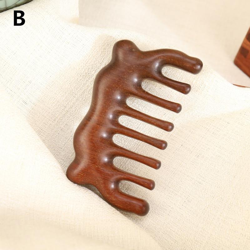 Sandalwood Wide Tooth Guasha Scraping Body Massage Wood Meridian Massage Comb Head Face Scalp Gua Sha Massager Natural Facial