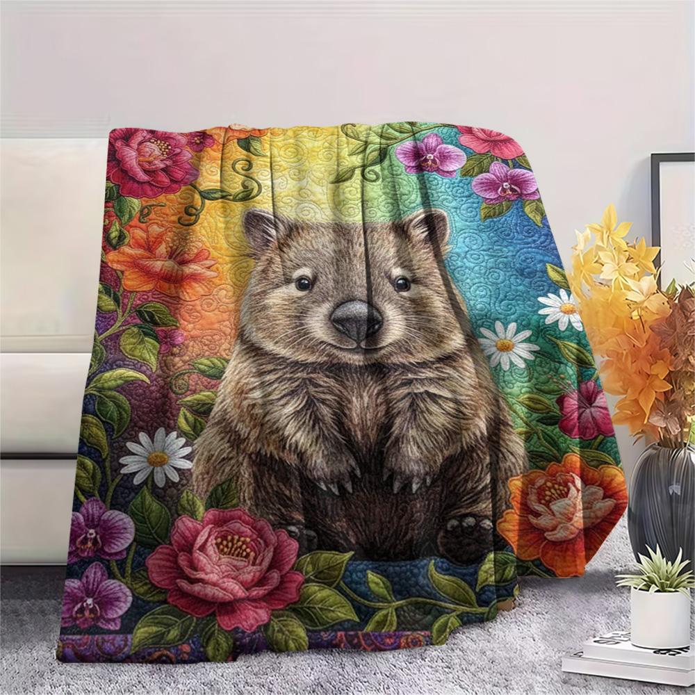 1PC Bohemian style Print FlAannel Blanket, High quality Comfortable for All Seasons, Home Decor, Warmth and Comfort