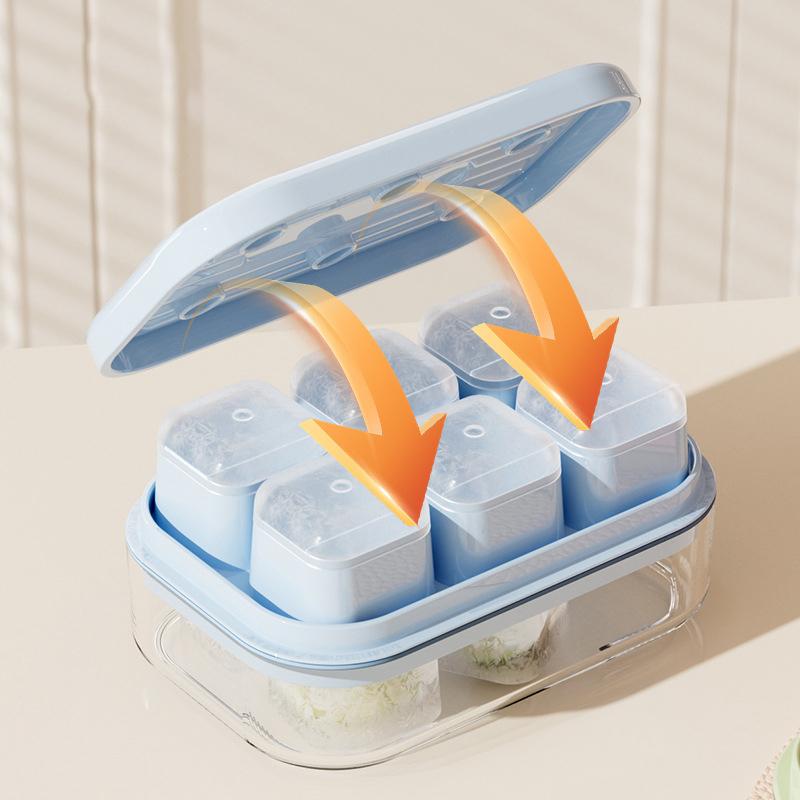 6 Grids Ice Cube Tray With Lid Mini Ice Cube Mold Easy-Release Ice Mould With Removeable Lid Ice Making Mold Diy Ice Cube Tray