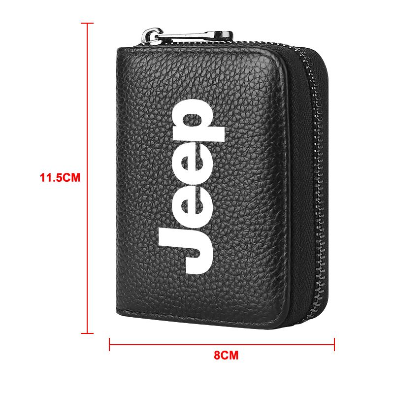 Skórzany Portfel na Dokumenty, Karty Bankowe i Dowód Osobisty Kierowcy, Stylizacja Samochodu Dla Jeep Big Wrangler Grand Cherokee New Energy Gladiator SRT Wrangler