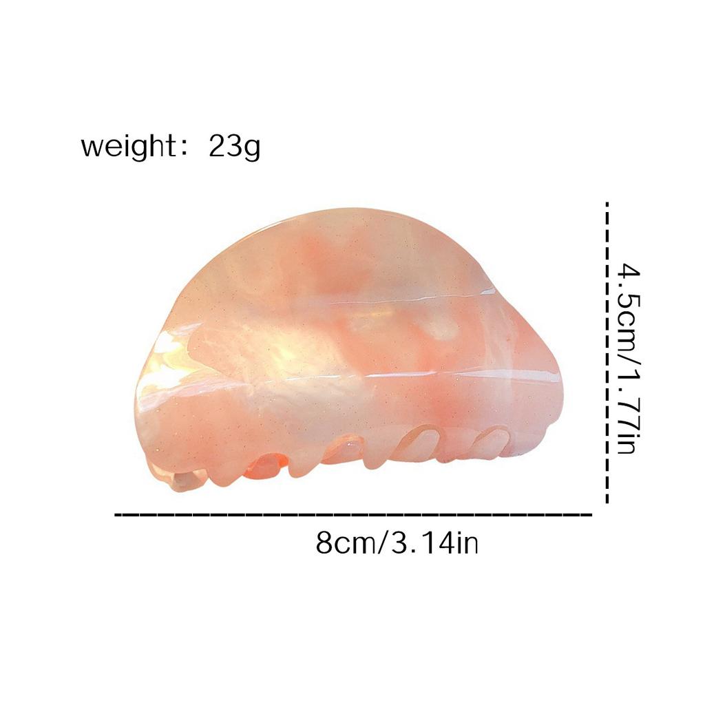 1PC Candy colored acrylic grip clip, medium size semi-circular shark clip, color changing little fresh girl hair accessory