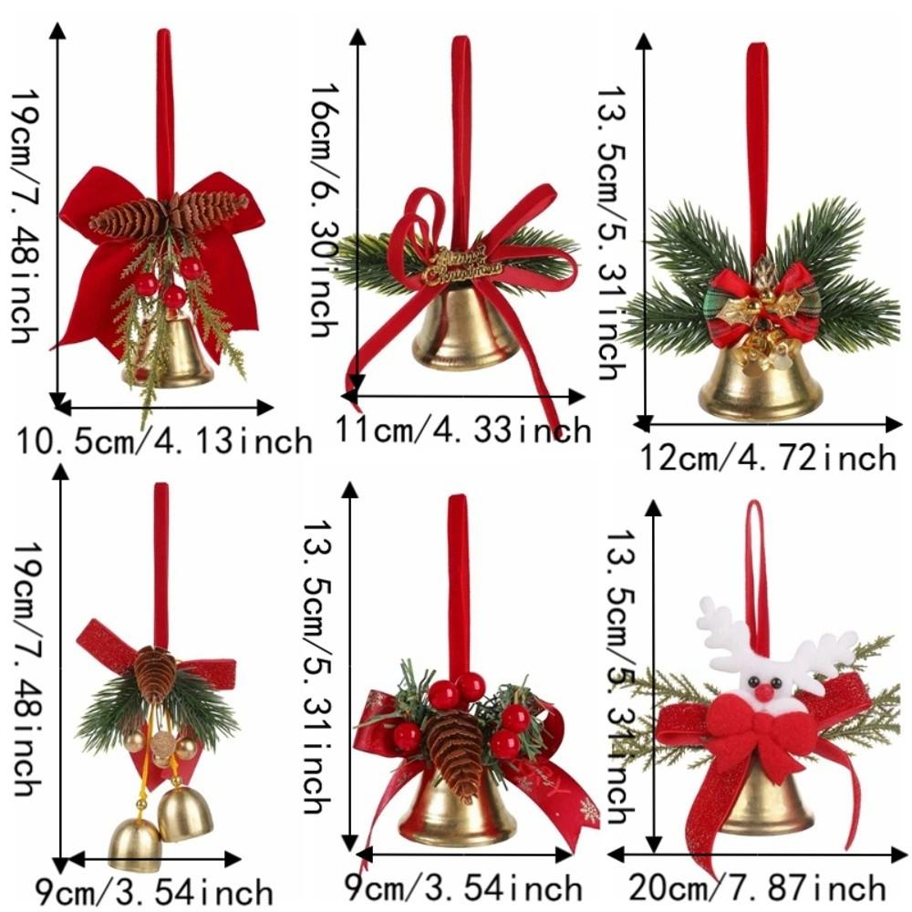 Golden Golden Bell Pendant Pine Cone Xmas Tree Decorations Christmas Bell Ornaments Tree Decor