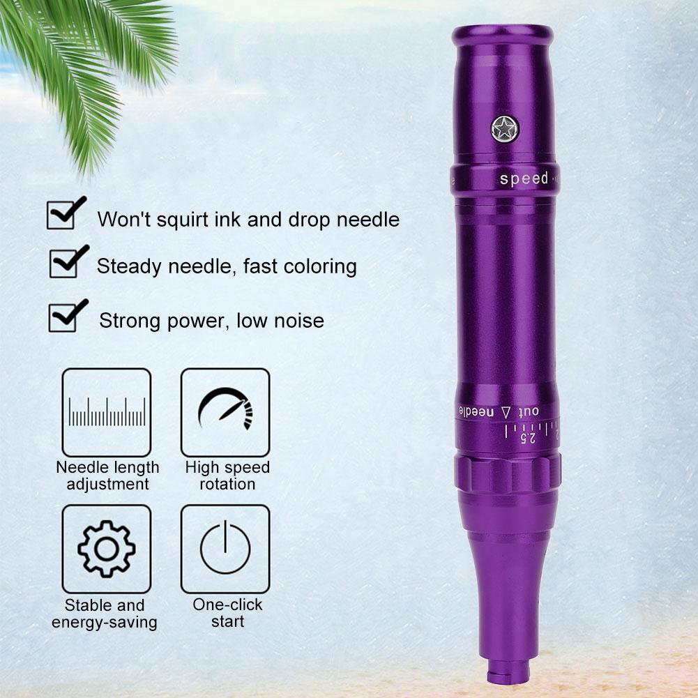 Miroblading Tattoo Pen Kit Eyebrow Eyeline Lip Semi Permanent Makeup Machine (Purple)